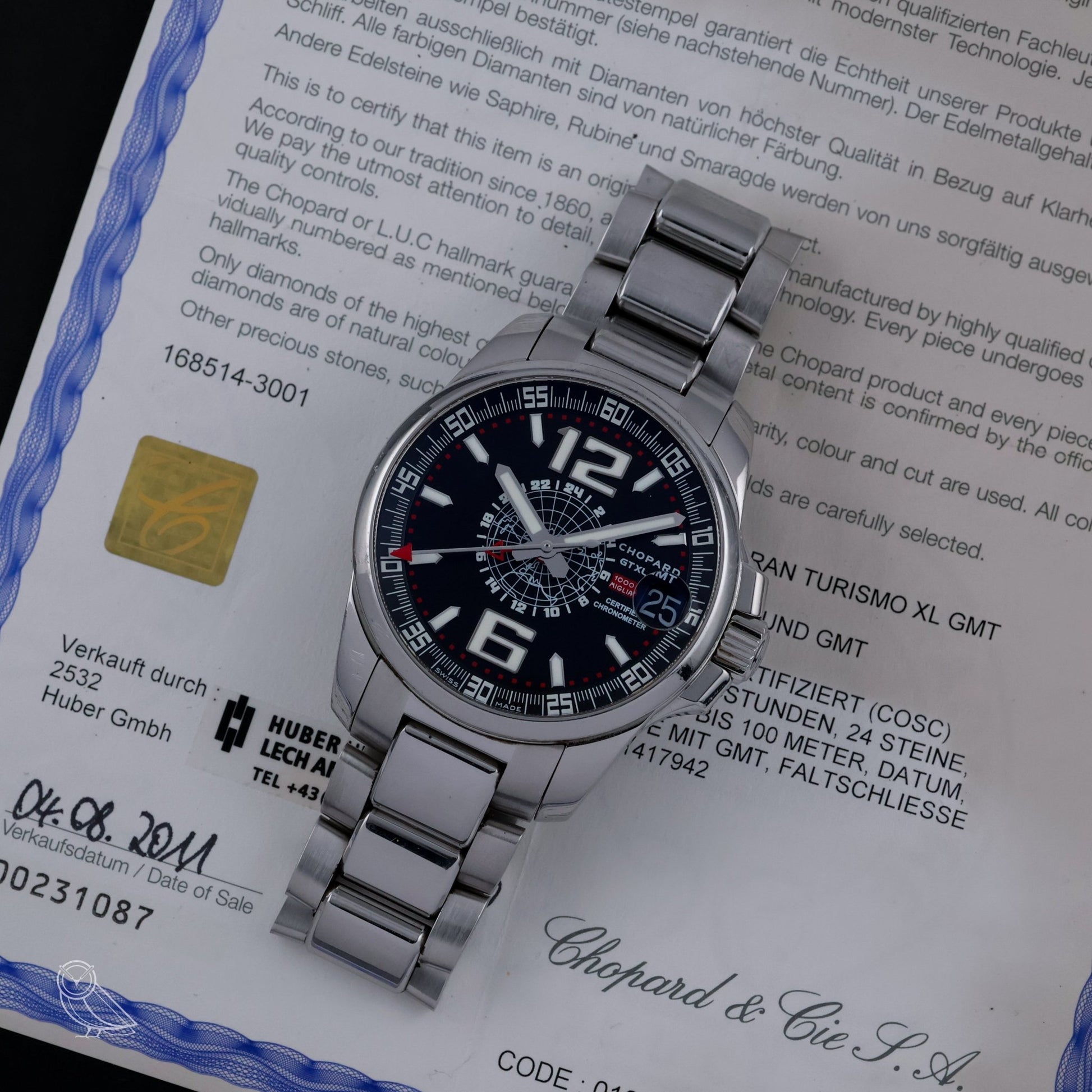 Chopard Mille Miglia GT XL GMT – Ref. 168514 - 3001 – Full Set - VINTAS