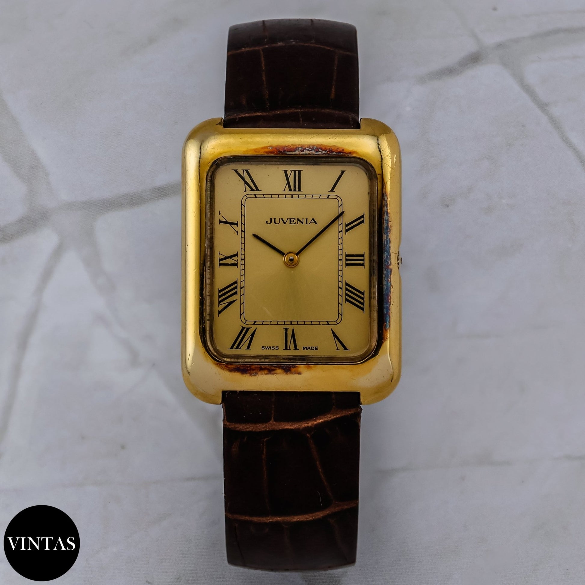 Longines Vintage Swiss Made Gold Vintage Juvenia Tank Watch Gold