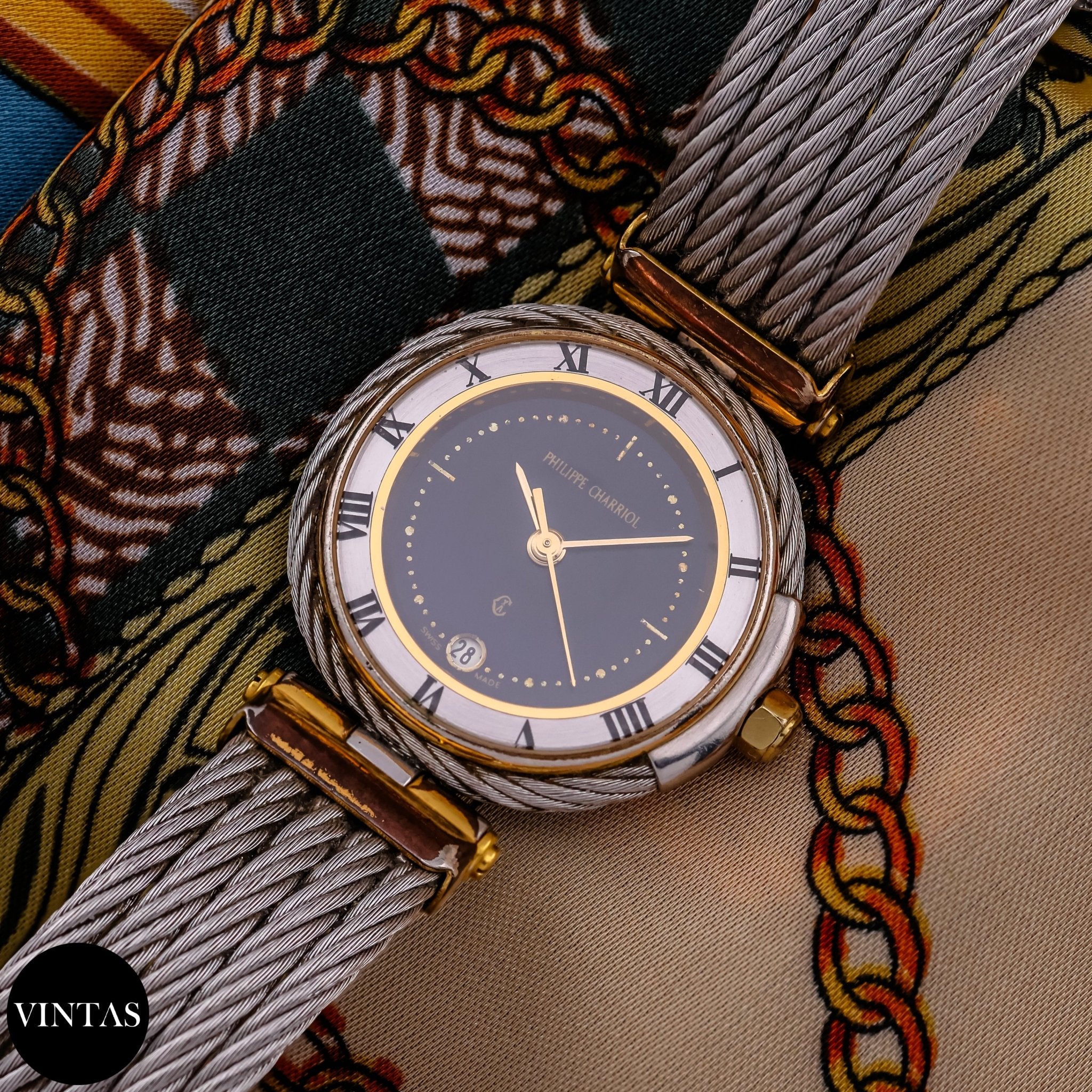 PHILIPPE CHARRIOL ゴールドシルバー カフリンクスビンテージ品 PHILIPPE CHARRIOL ゴールドシルバー カフリンクスビンテージ品