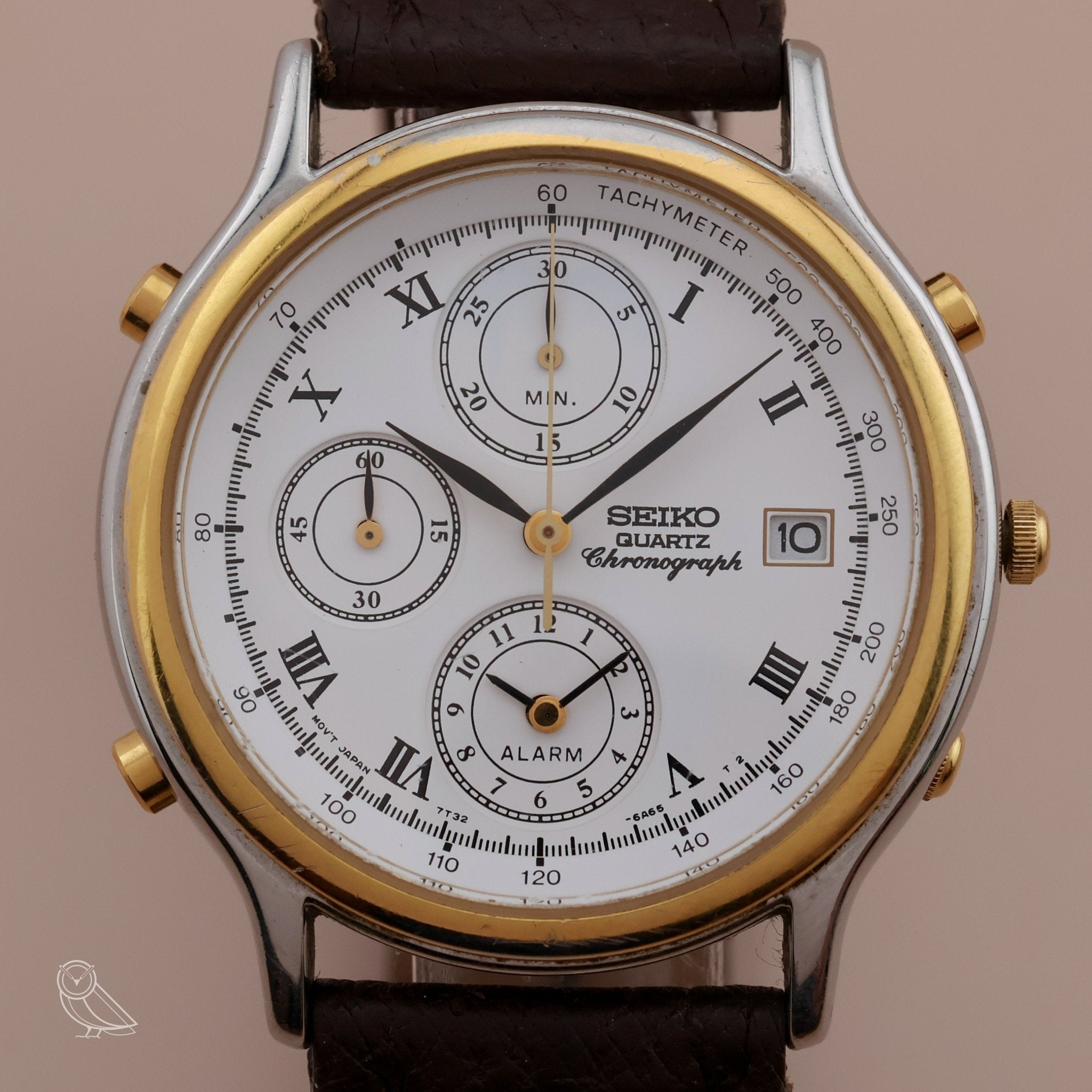 Seiko Chronograph 7T32-F010 | 38 mm Bi-Color Quartz | VINTAS