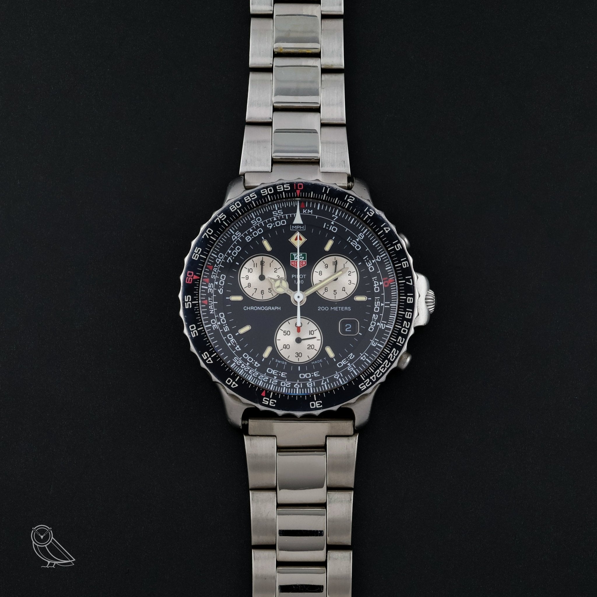 TAG Heuer Pilot 530.306 Chronograph Slide Rule Bezel | VINTAS